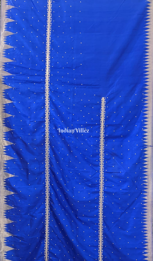 Blue Zardosi Sambalpuri Ikat Silk Saree