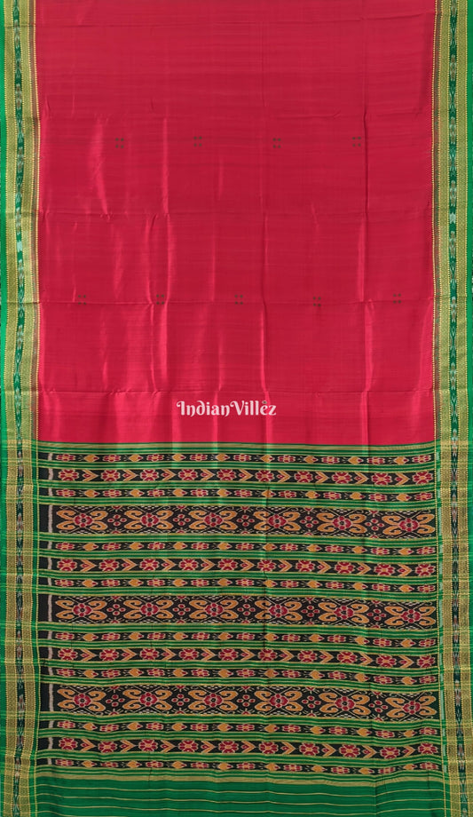 Red Green Odisha Ikat Khandua Silk Saree