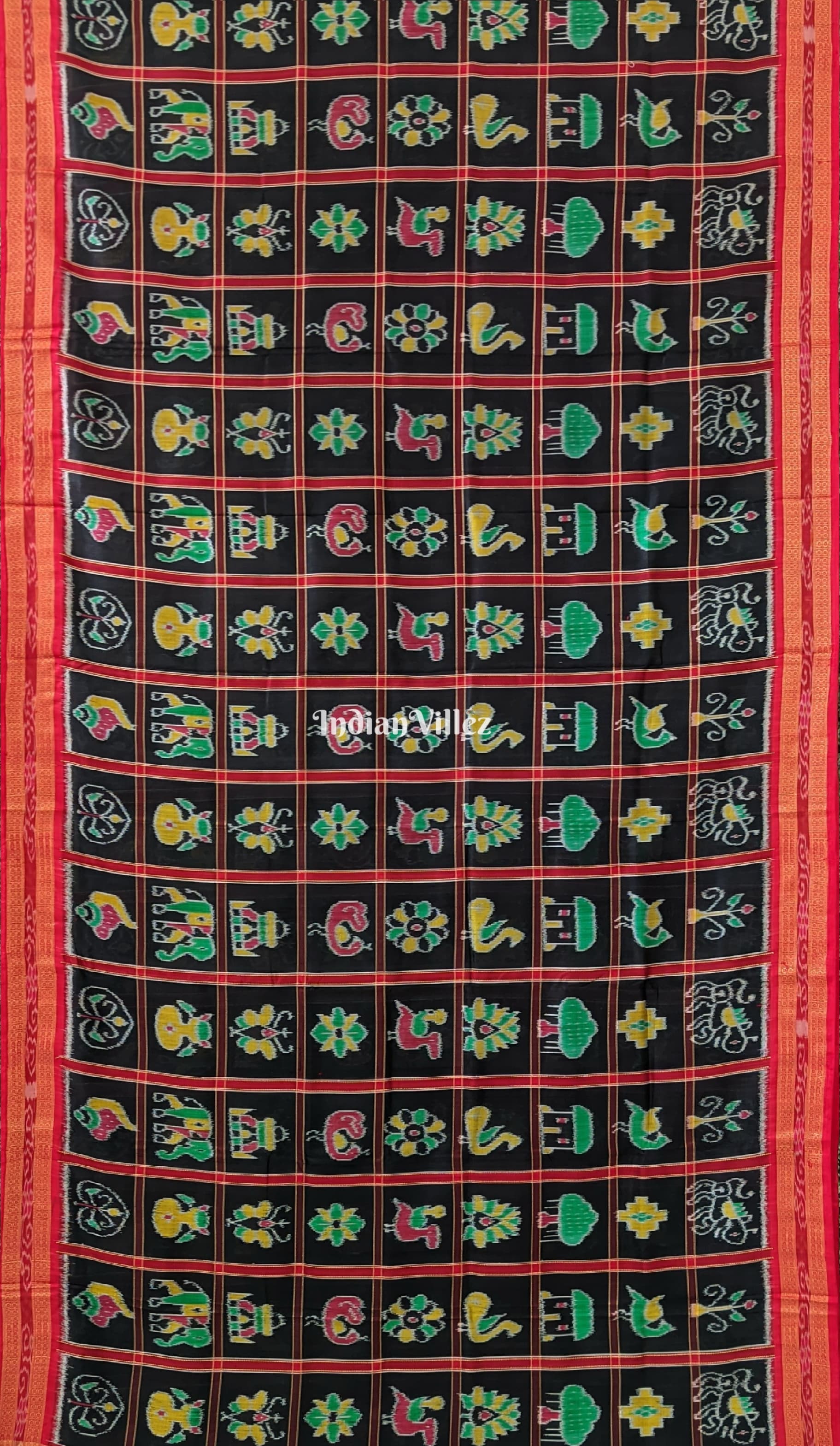 Black Nabakothi With Doli Barat Theme Khandua Silk Saree