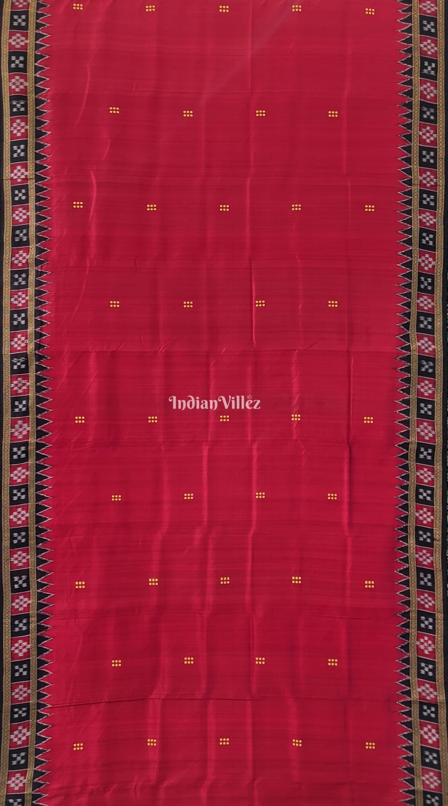 Red Single Border Pasapali Khandua Pata Silk Saree