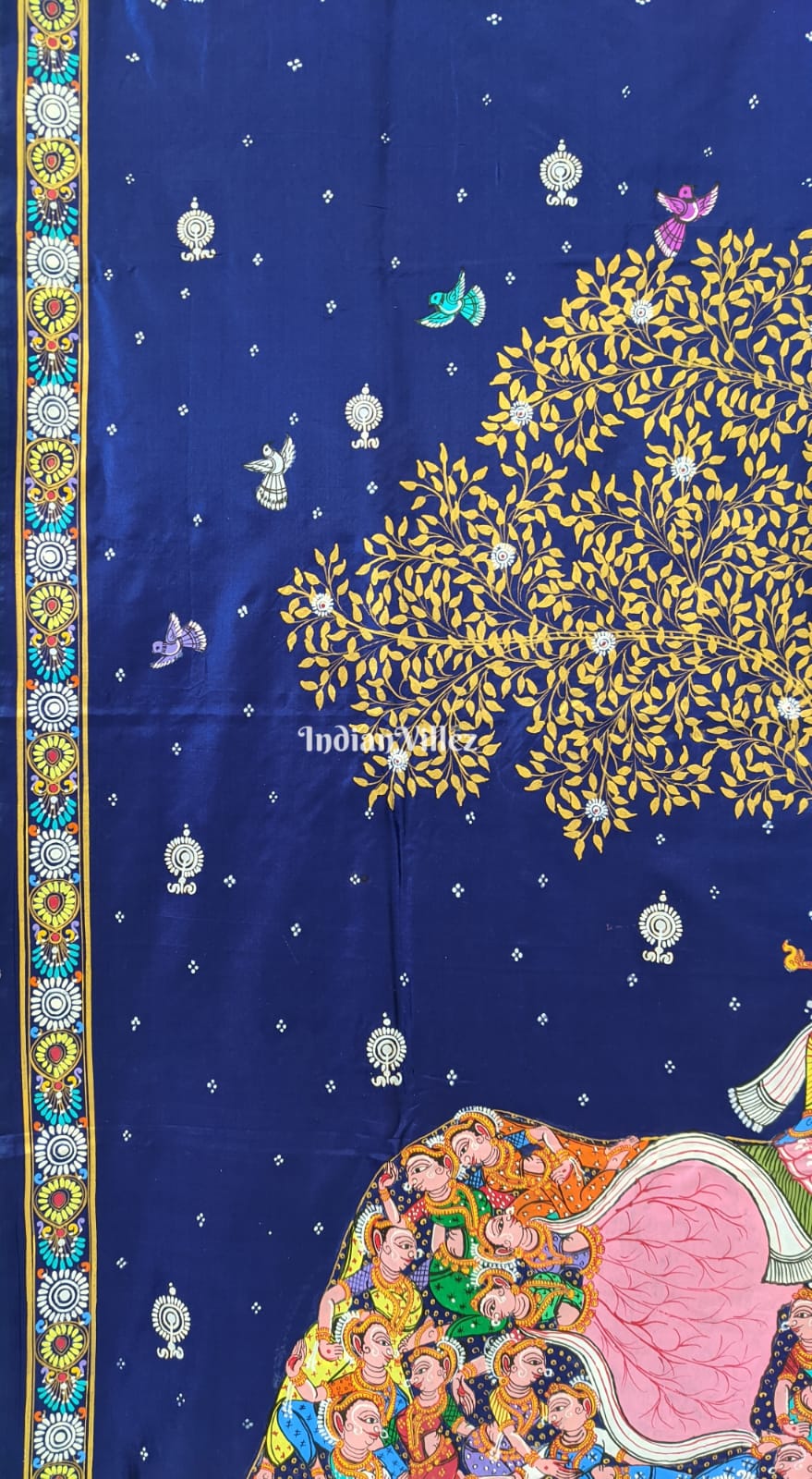 Kandarpa Hati (Elephant) Pattachitra Pure Silk Handloom Saree