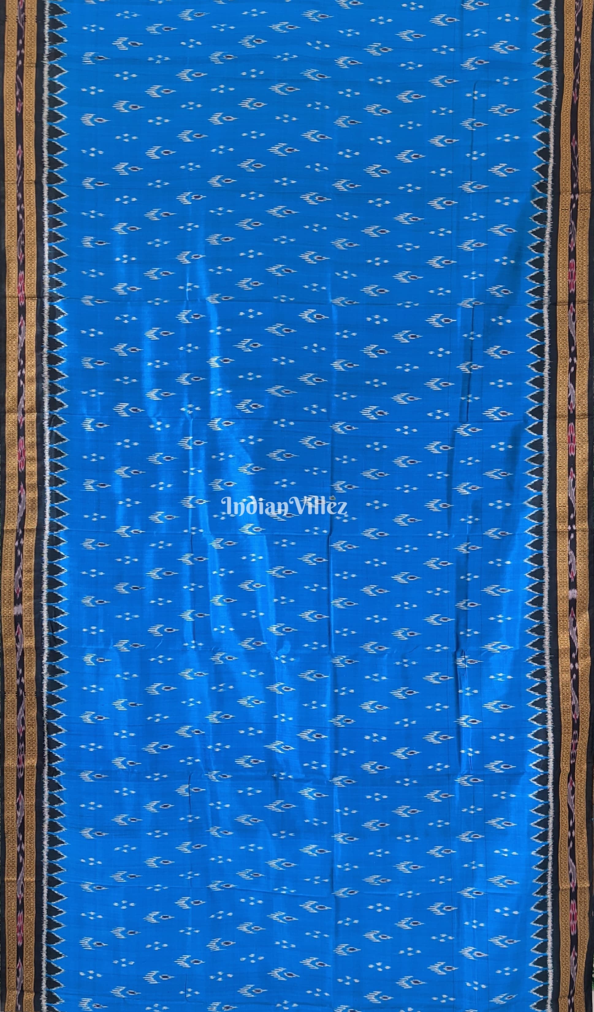 Sky Blue Mayur Chandrika Khandua Silk Saree