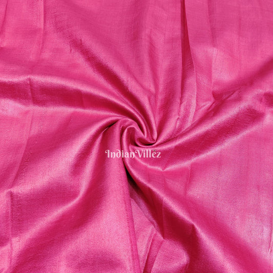 Pink Pure Tussar Silk Fabric