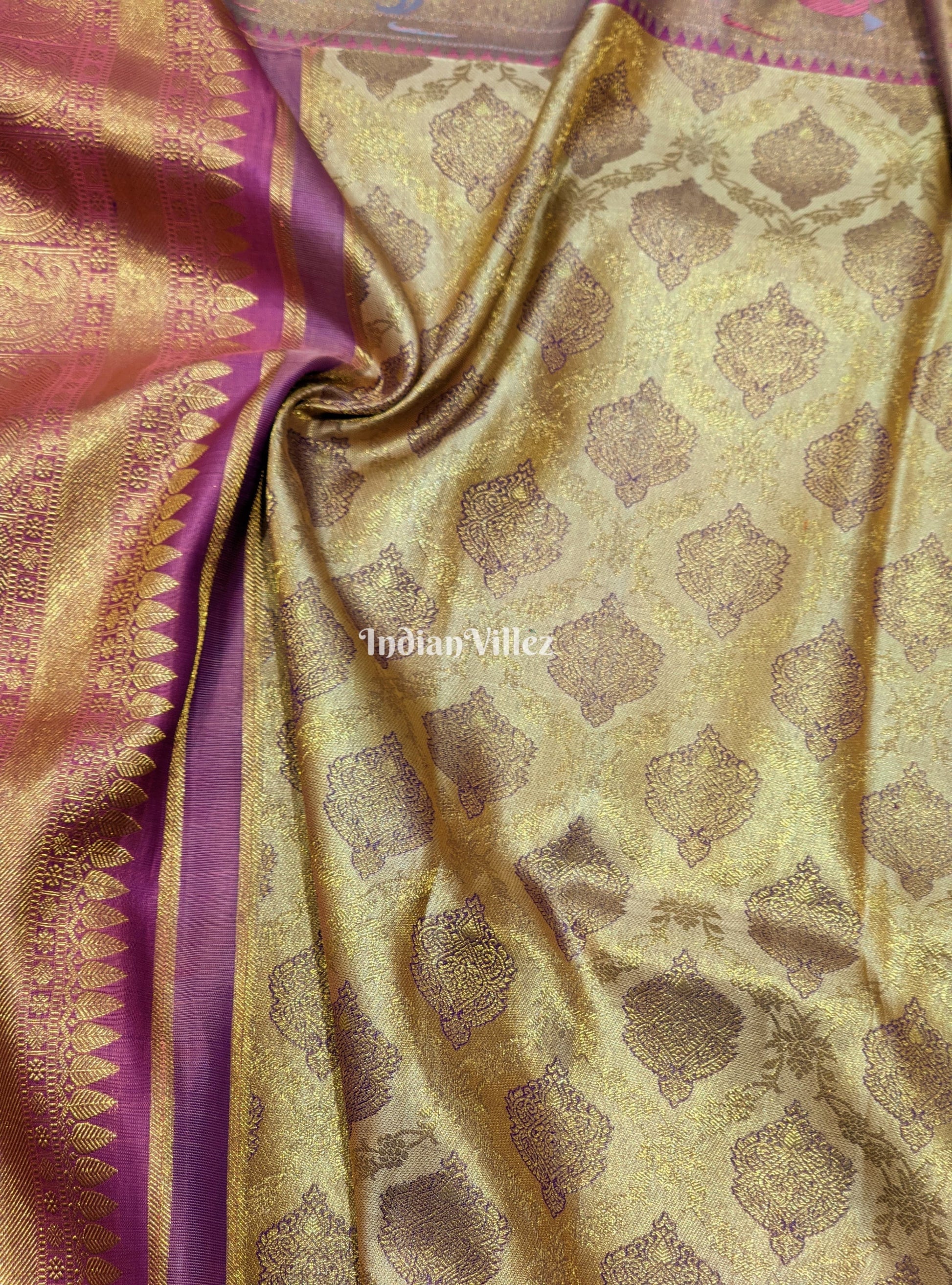 Golden Base Kanjivaram Silk Saree