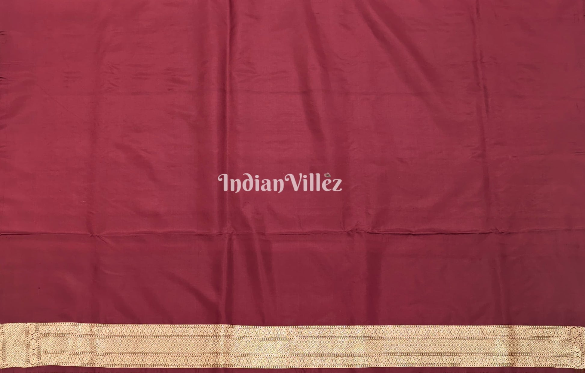 Wine Floral Motif Designer Banarasi Katan Silk Saree