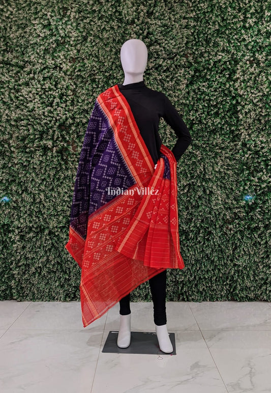 Indigo Blue Odisha Ikat Cotton Dupatta