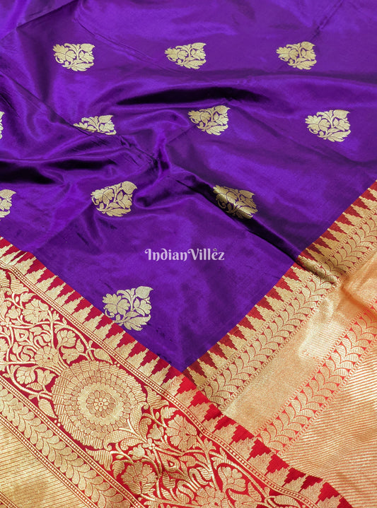 Violet Designer Banarasi Katan Silk Saree