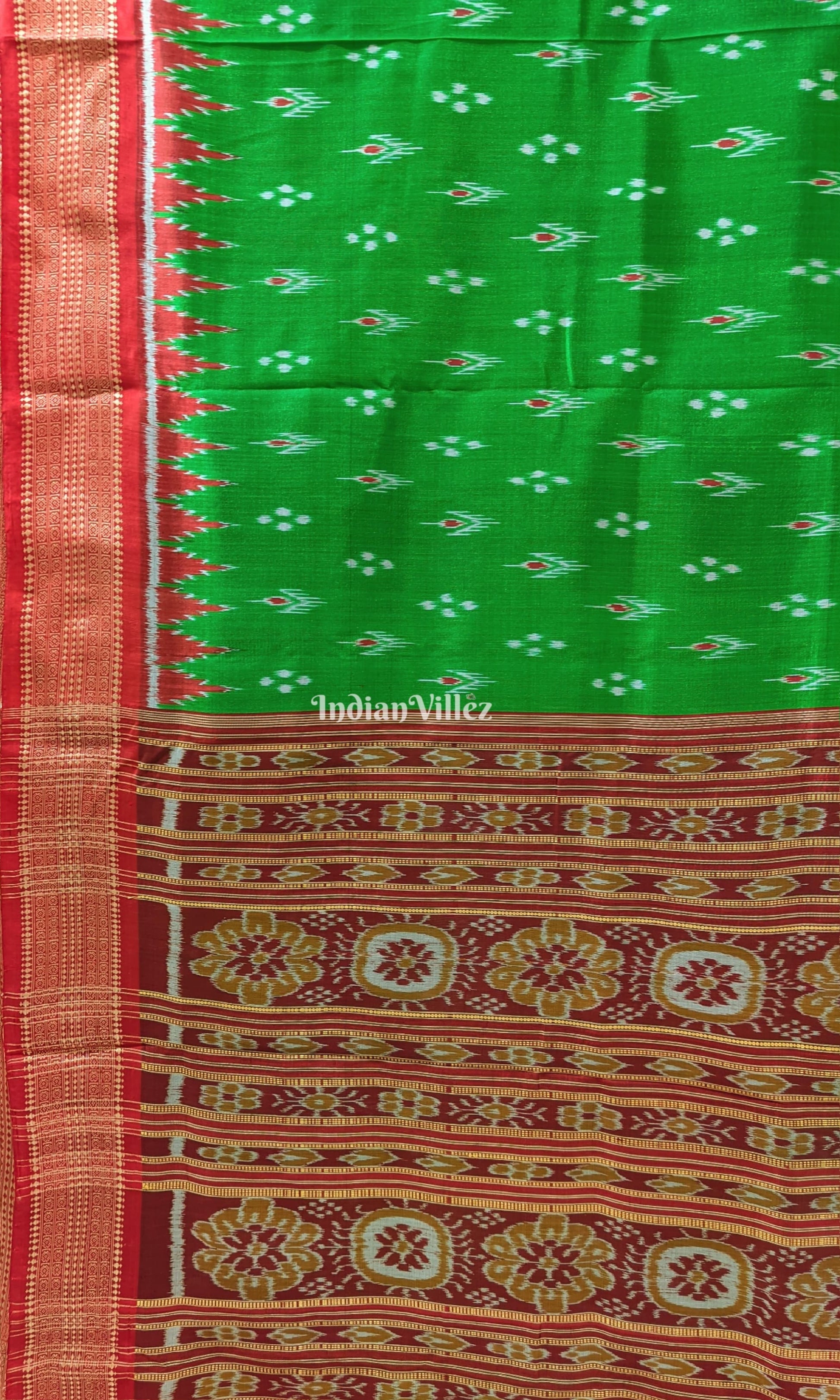 Green Mayur Chandrika Odisha Ikat Khandua Silk Saree