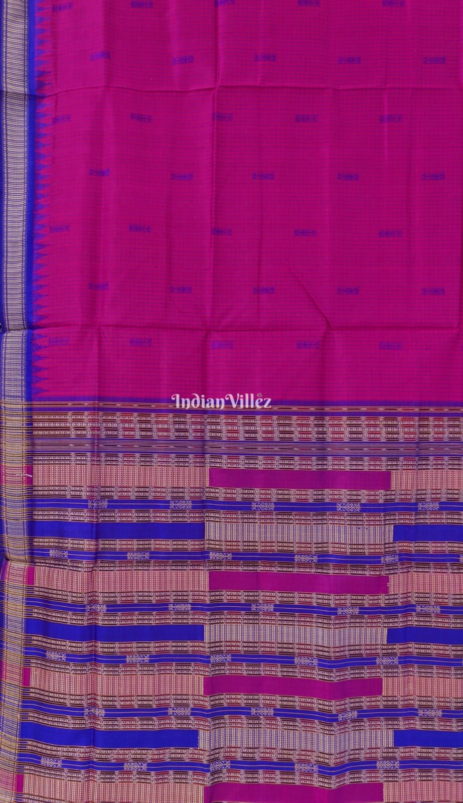 Dark Pink Sachipar Sambalpuri Handloom Tussar Silk Saree