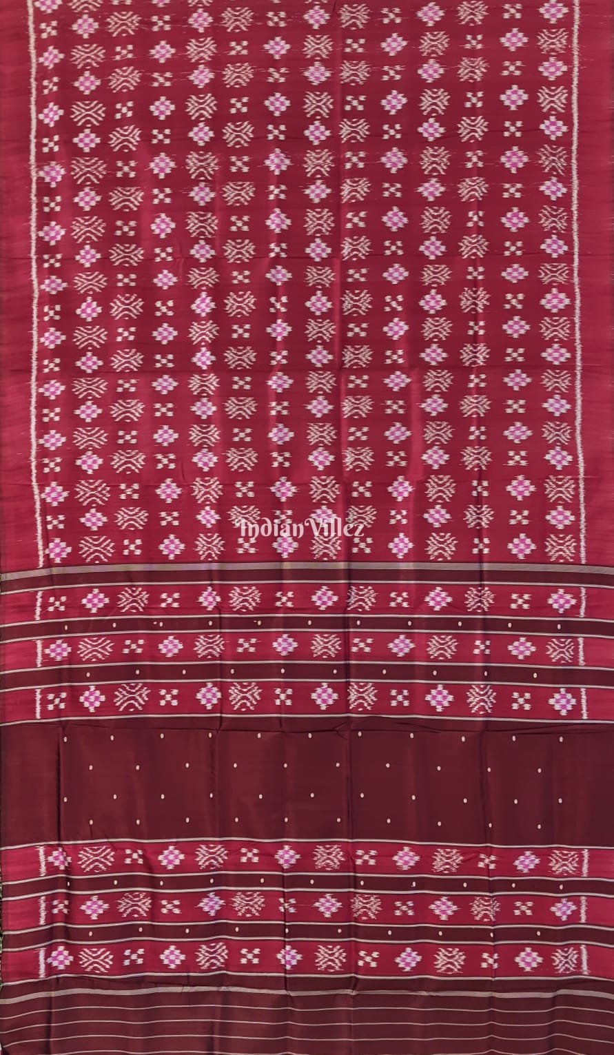 Dark Maroon Pasapali Contemporary Silk Saree