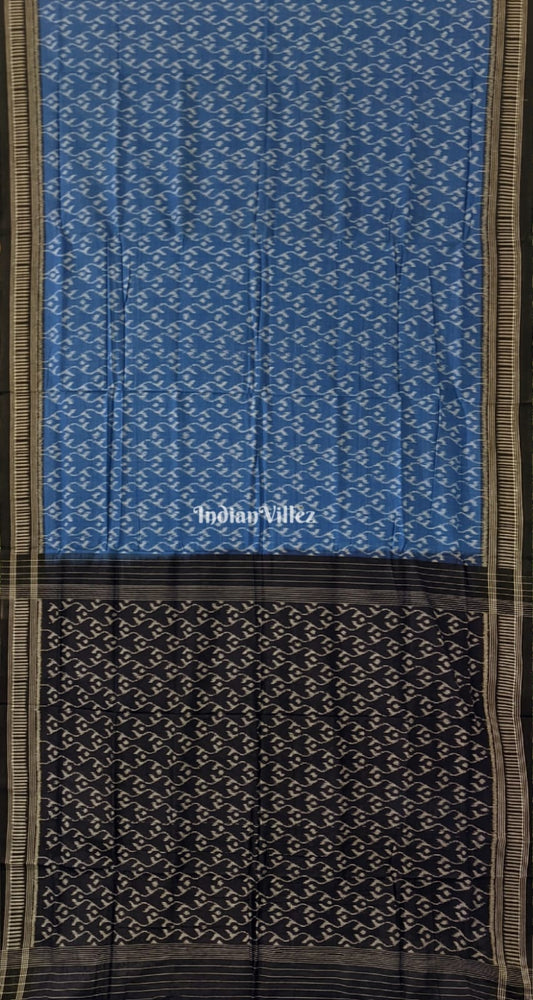 Sky Blue Maniabandha Odisha Ikat Cotton Saree