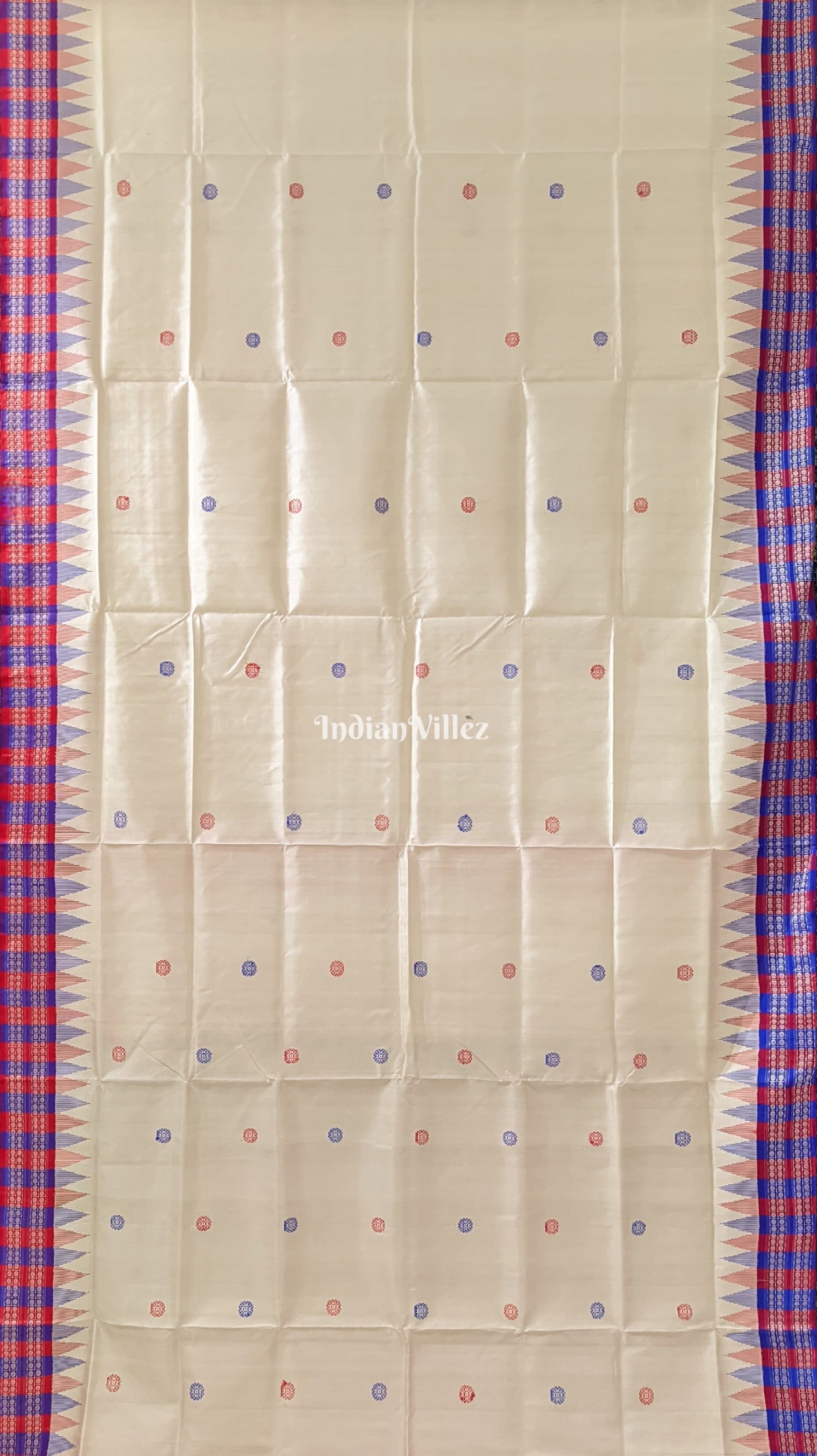 Off-White Odisha Handloom Berhampuri Double Pallu Silk Saree