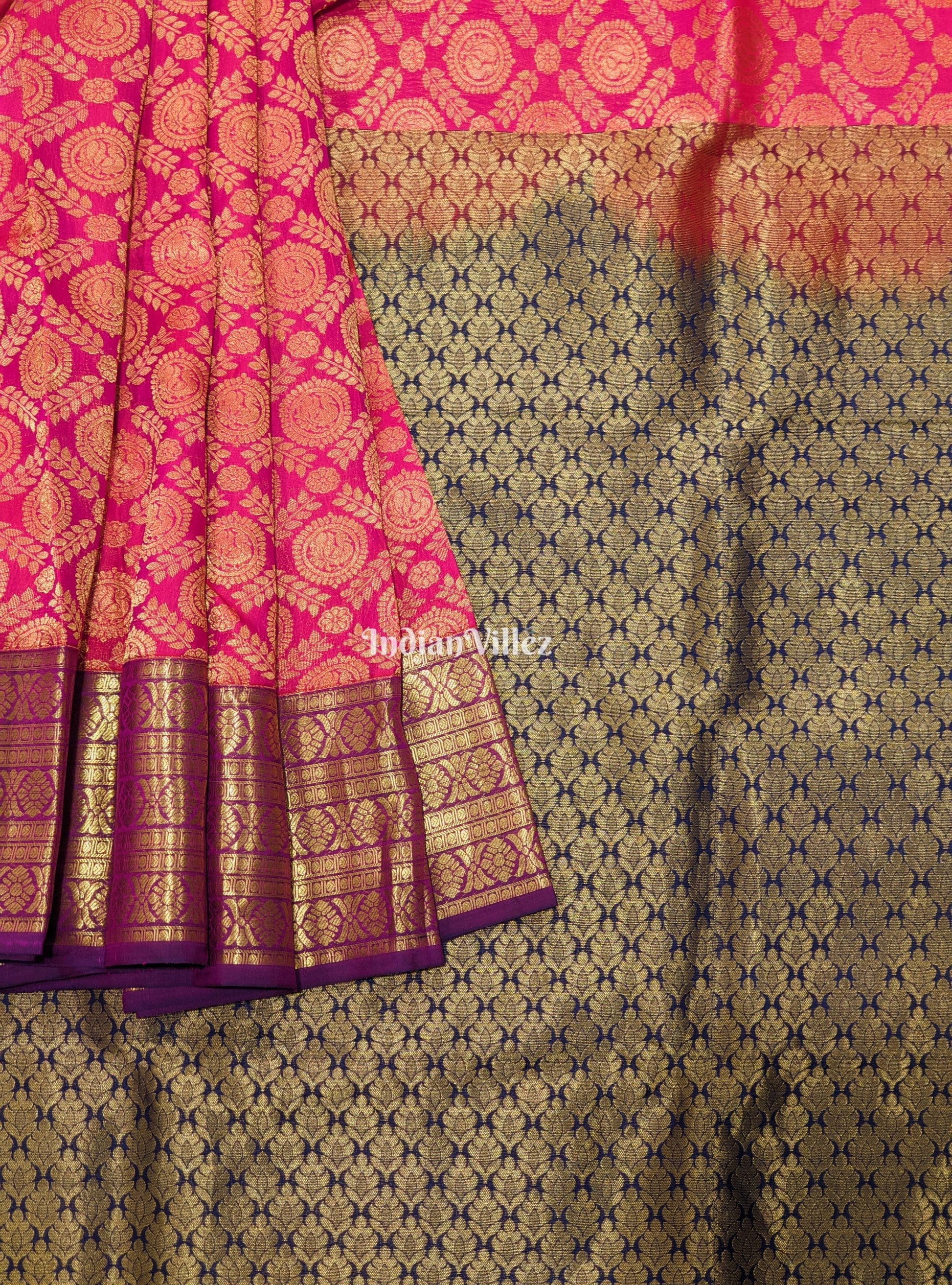 Rani Pink Pure Kanjivaram Silk Saree