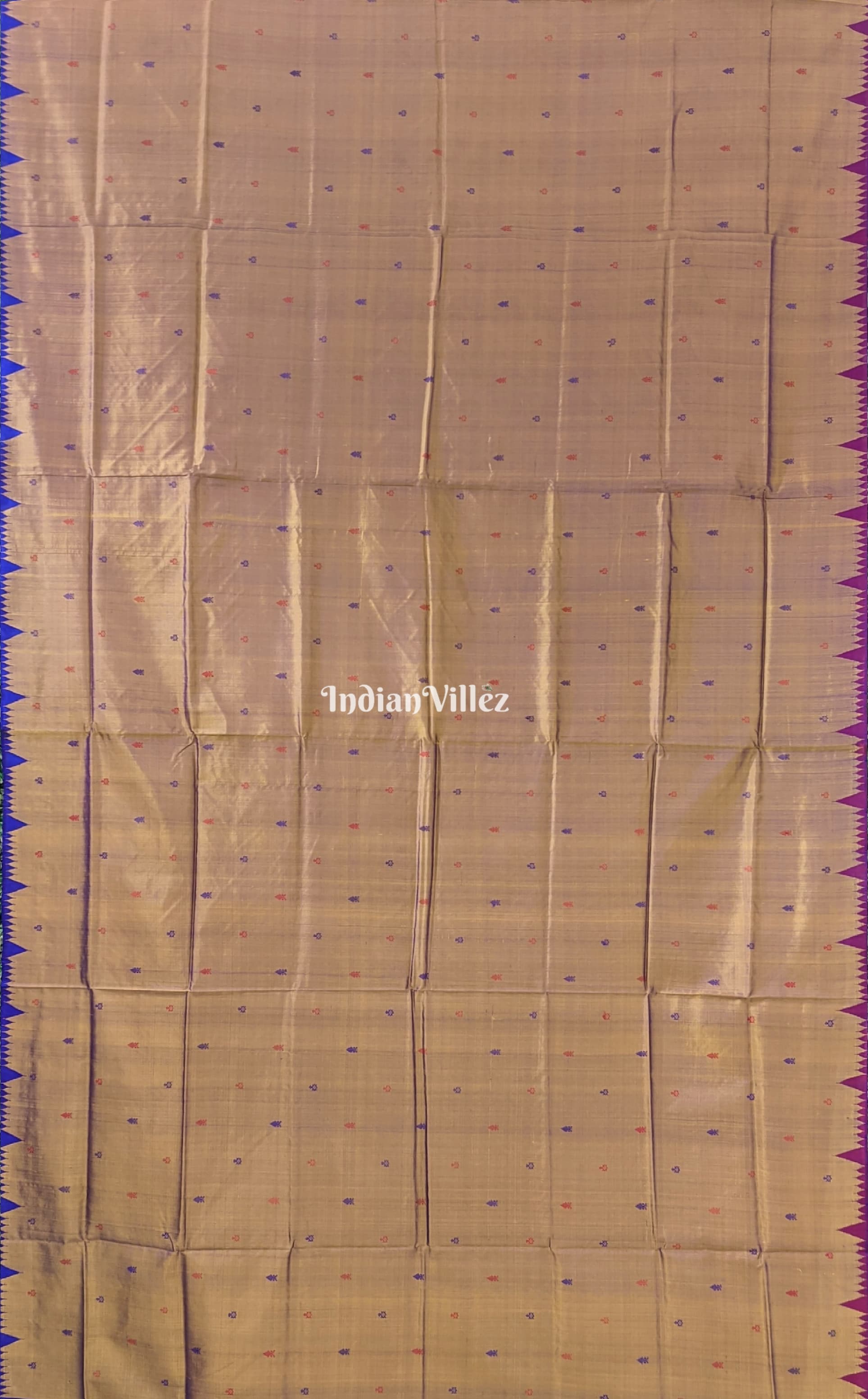 Blue-Brown Dual Tone Odisha Ikat Sambalpuri Silk Saree