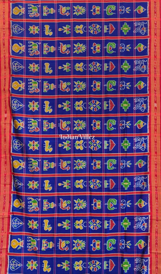 Violet Blue Odisha Ikat Nabakothi Khandua Silk Saree