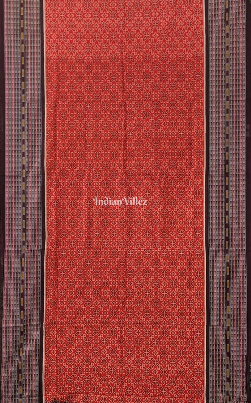 Orange Odisha Ikat Sambalpuri Cotton Saree