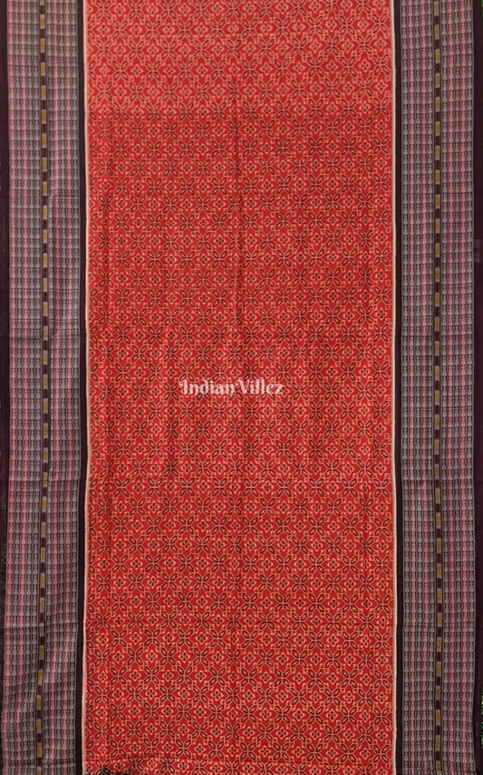 Orange Odisha Ikat Sambalpuri Cotton Saree