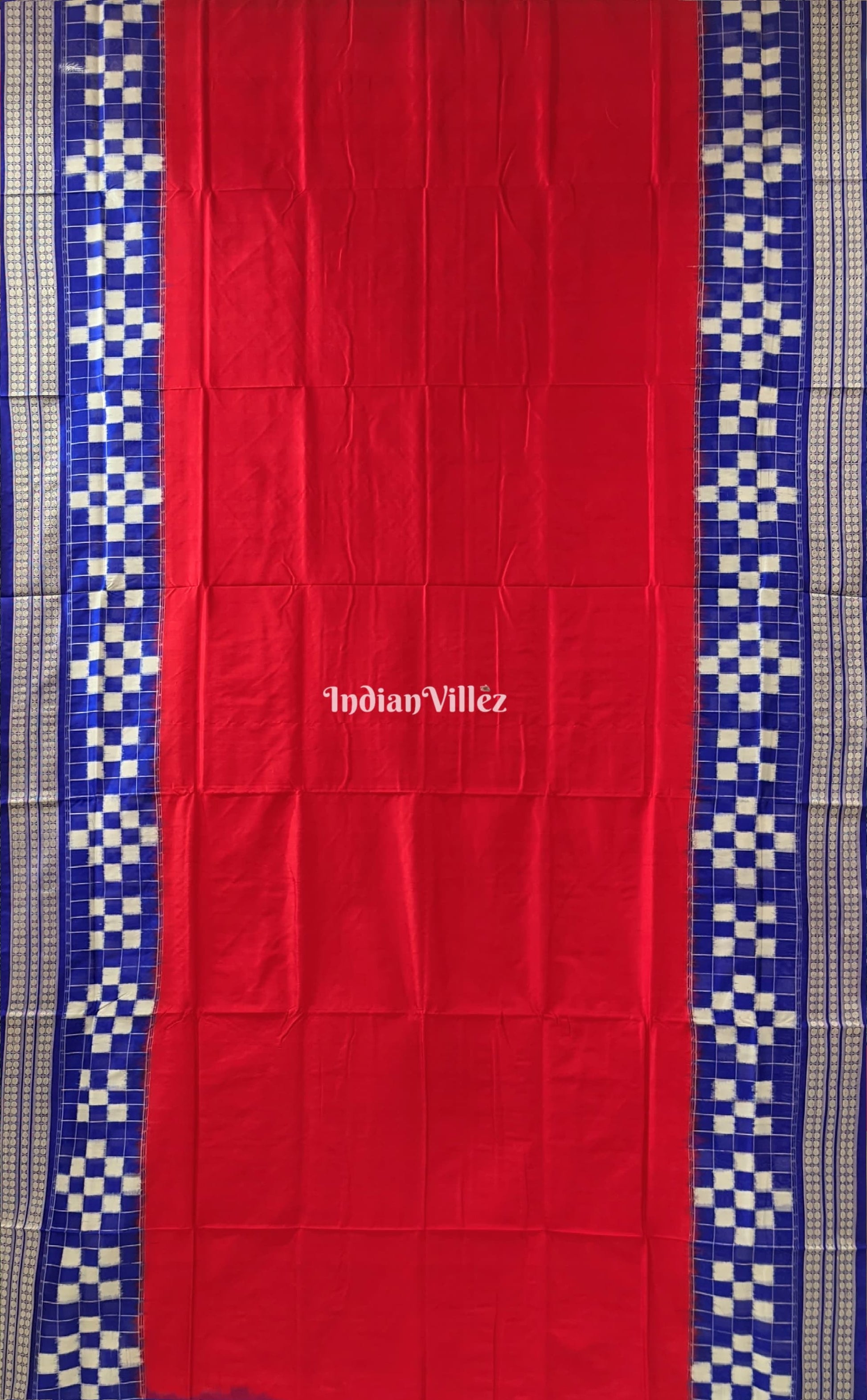 Red Pasapali Theme Sambalpuri Silk Saree