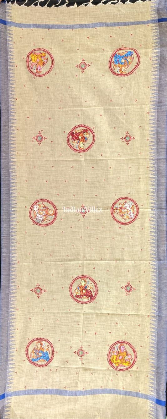 Nartaki Tussar Pattachitra Dupatta