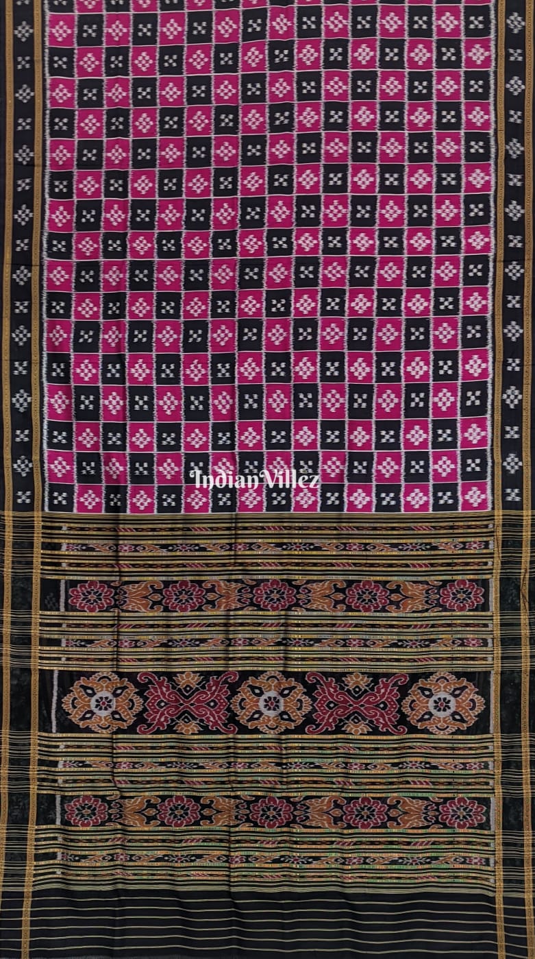 Magenta Body Pasapali Khandua Ikat Silk Saree