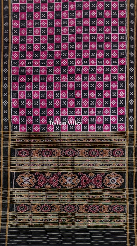 Magenta Body Pasapali Khandua Ikat Silk Saree