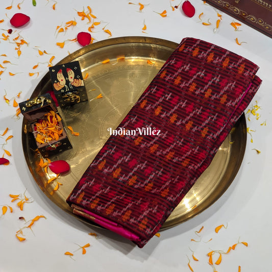 Multicoloured Pochampally Ikat Silk Saree