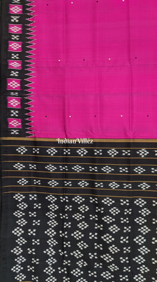 Rani Pink Odisha Ikat Pasapali Khandua Silk Saree