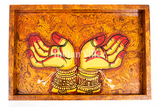 Mudra Pattachitra Hand-Painted Tray Coaster Set