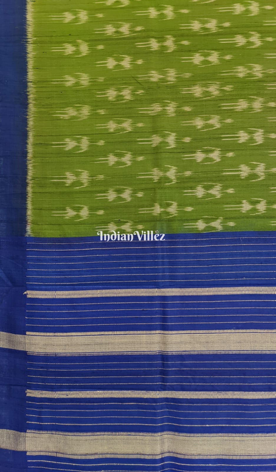 Mehendi Green Blue Gopalpur Tussar Silk Saree