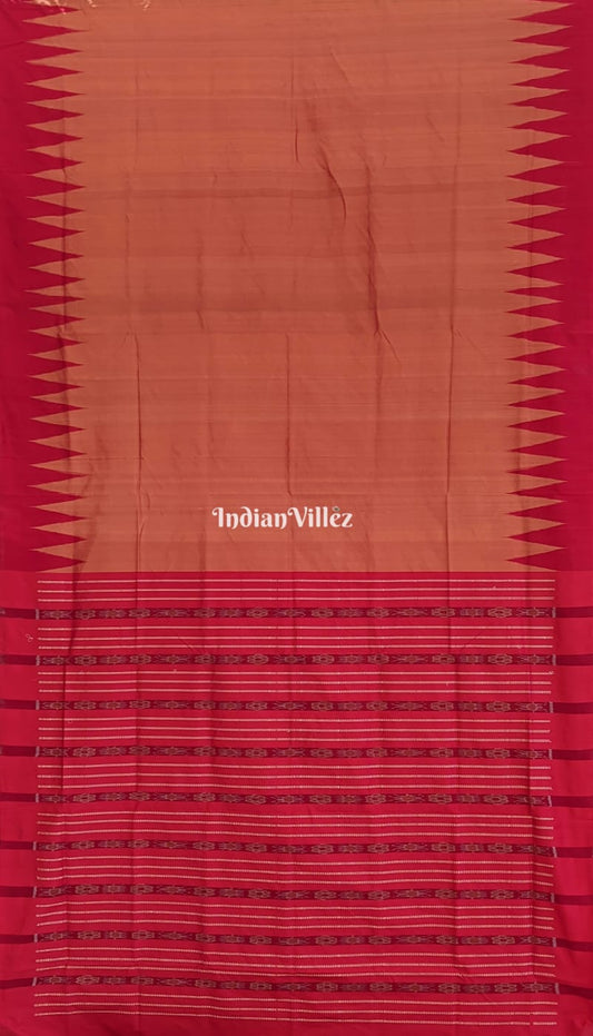 Brick Red Sambalpuri Ikat Silk Saree