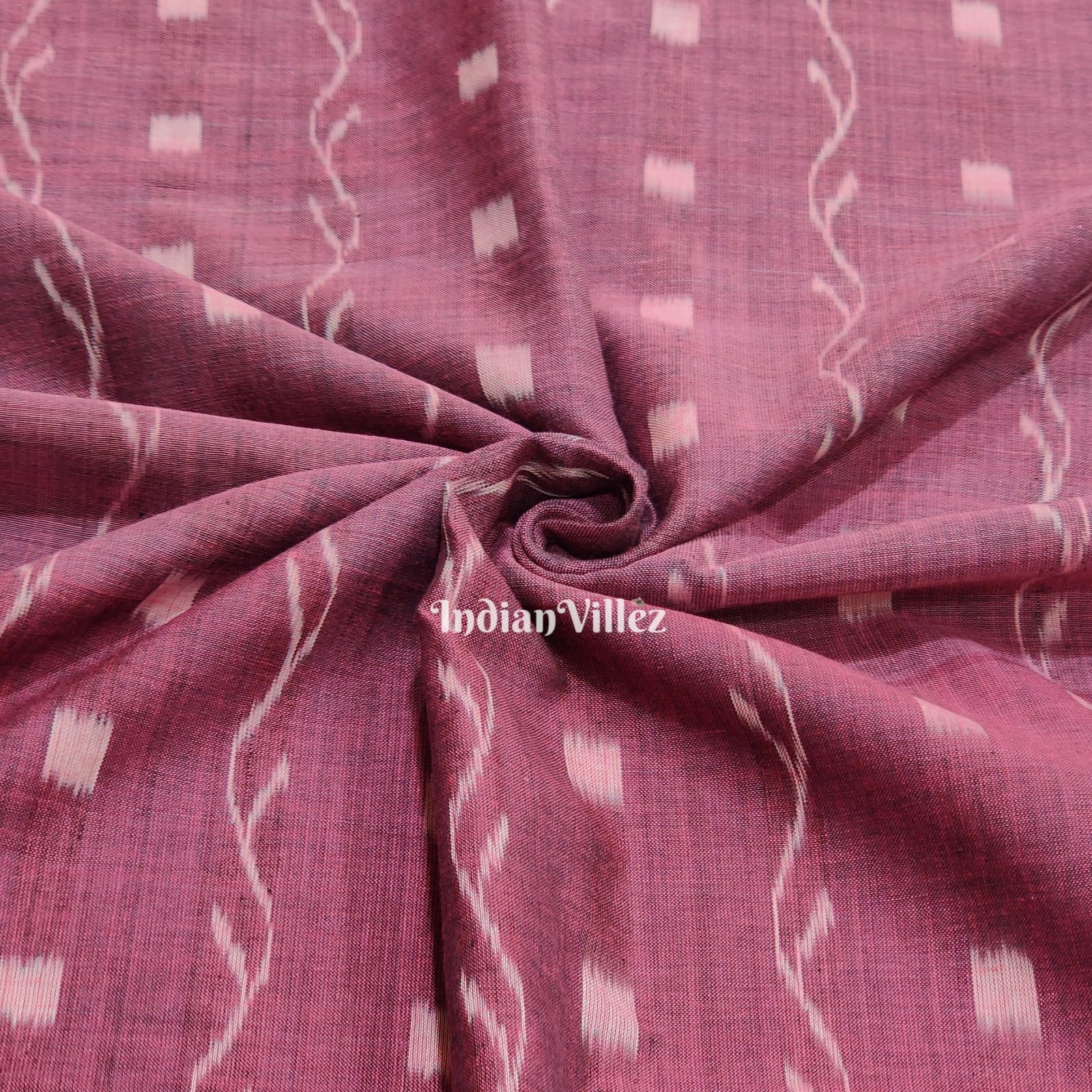 Wine Tipa Design Sambalpuri Odisha Ikat Cotton Fabric