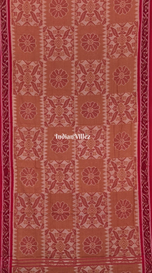 Bronze Red Computer Design Maniabandha Cotton Saree