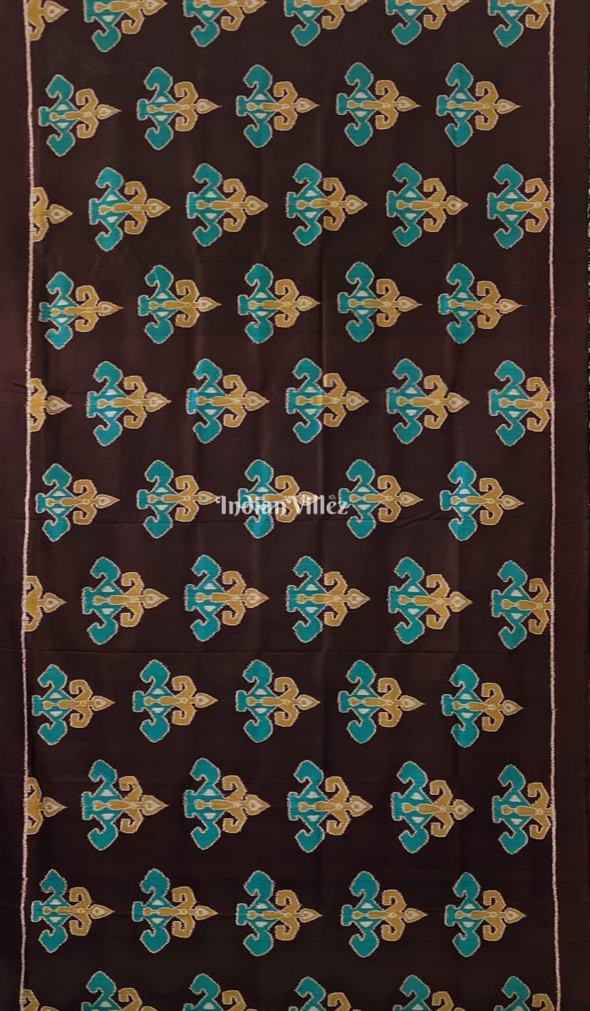 Chocolate Brown Odisha Ikat Contemporary Silk Saree