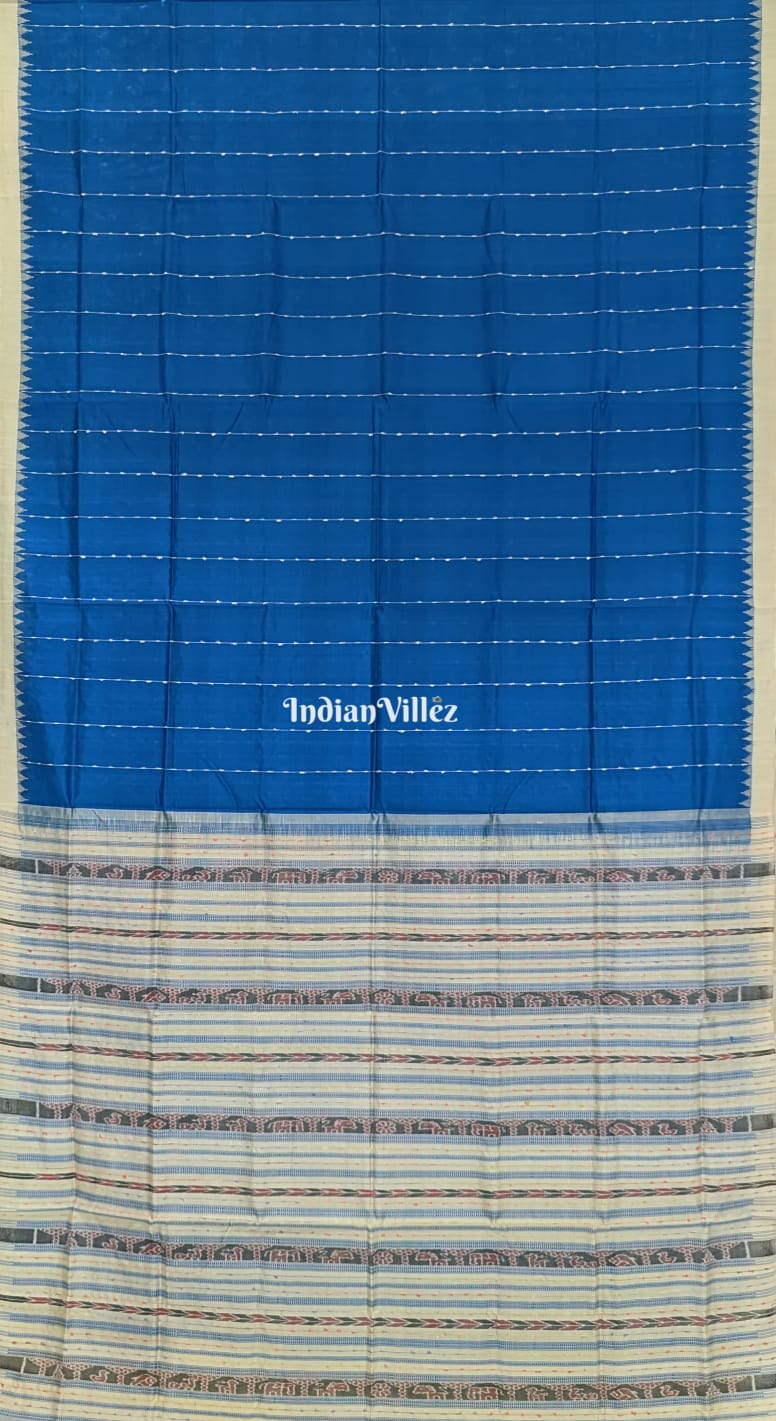 Royal Blue Odisha Handloom Sambalpuri Silk Saree