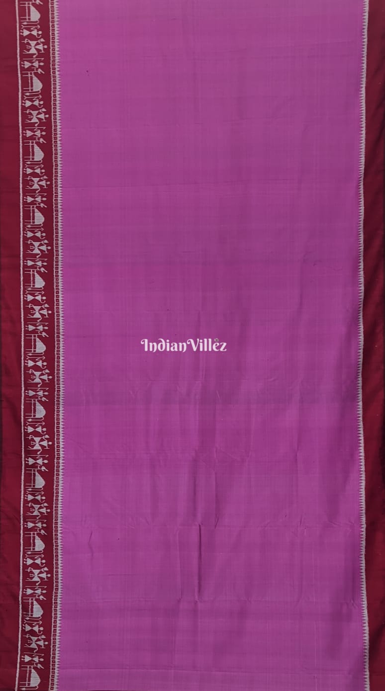 Light Violet Contemporary Tribal Silk Saree