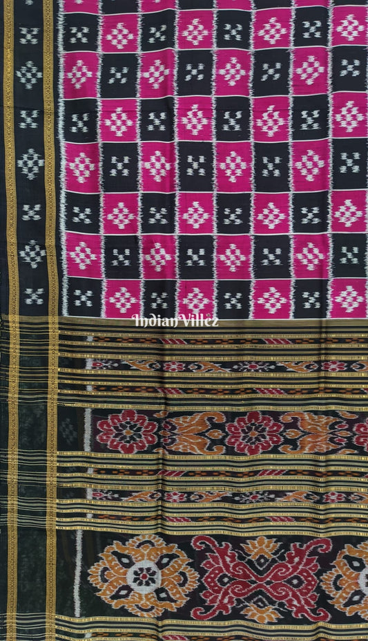 Magenta Body Pasapali Khandua Ikat Silk Saree