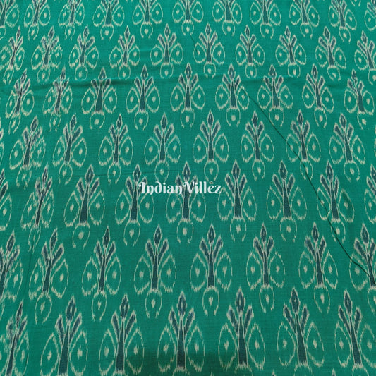 Green Odisha Ikat Sambalpuri Cotton Fabric