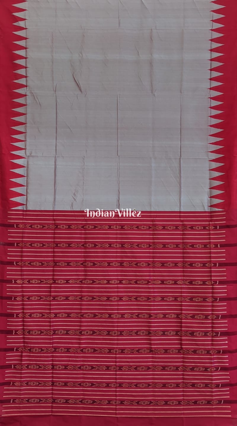 Aas Grey Dual Tone Sambalpuri Ikat Silk Saree