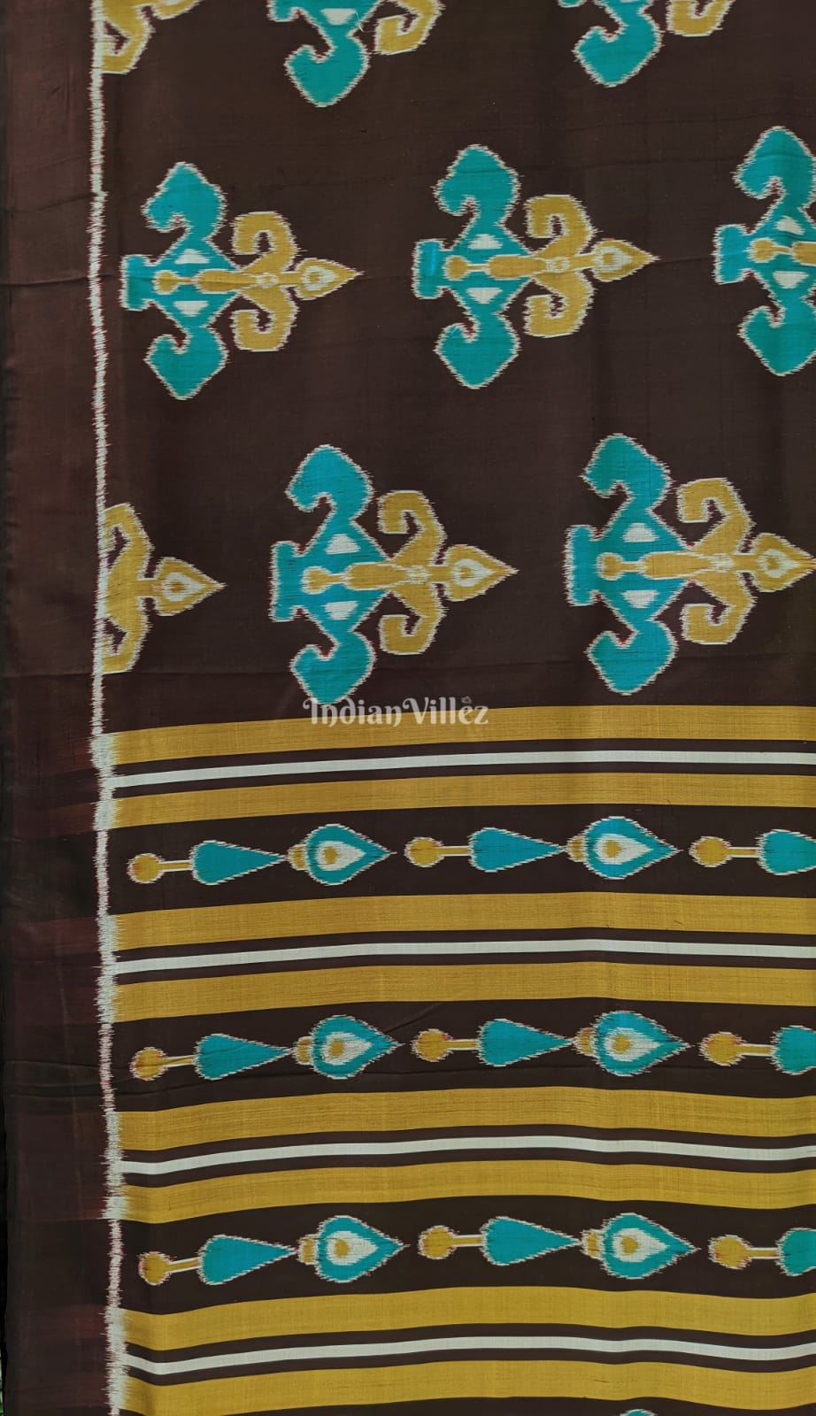 Chocolate Brown Odisha Ikat Contemporary Silk Saree