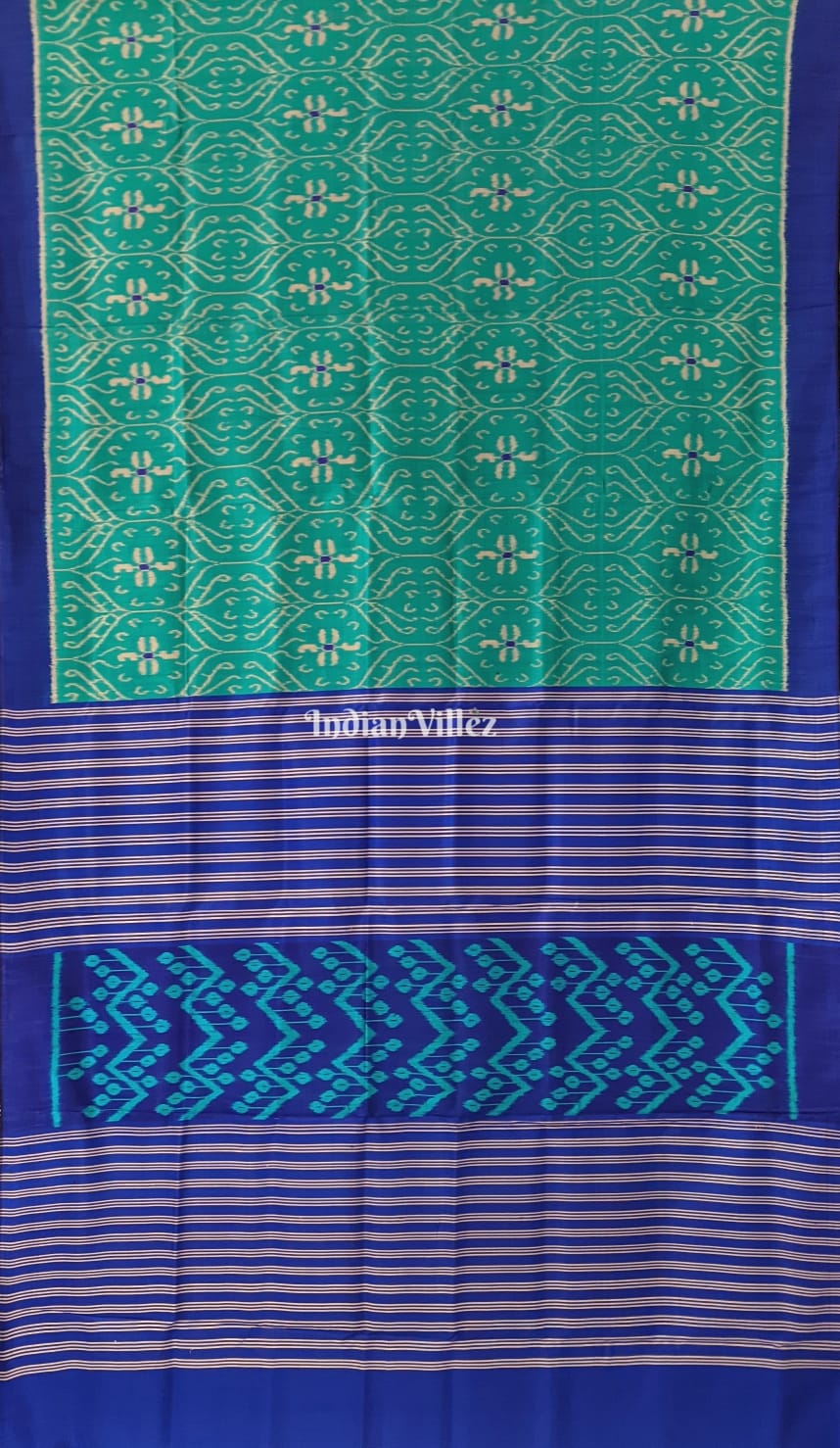 Copper Sulphate Odisha Ikat Contemporary Silk Saree