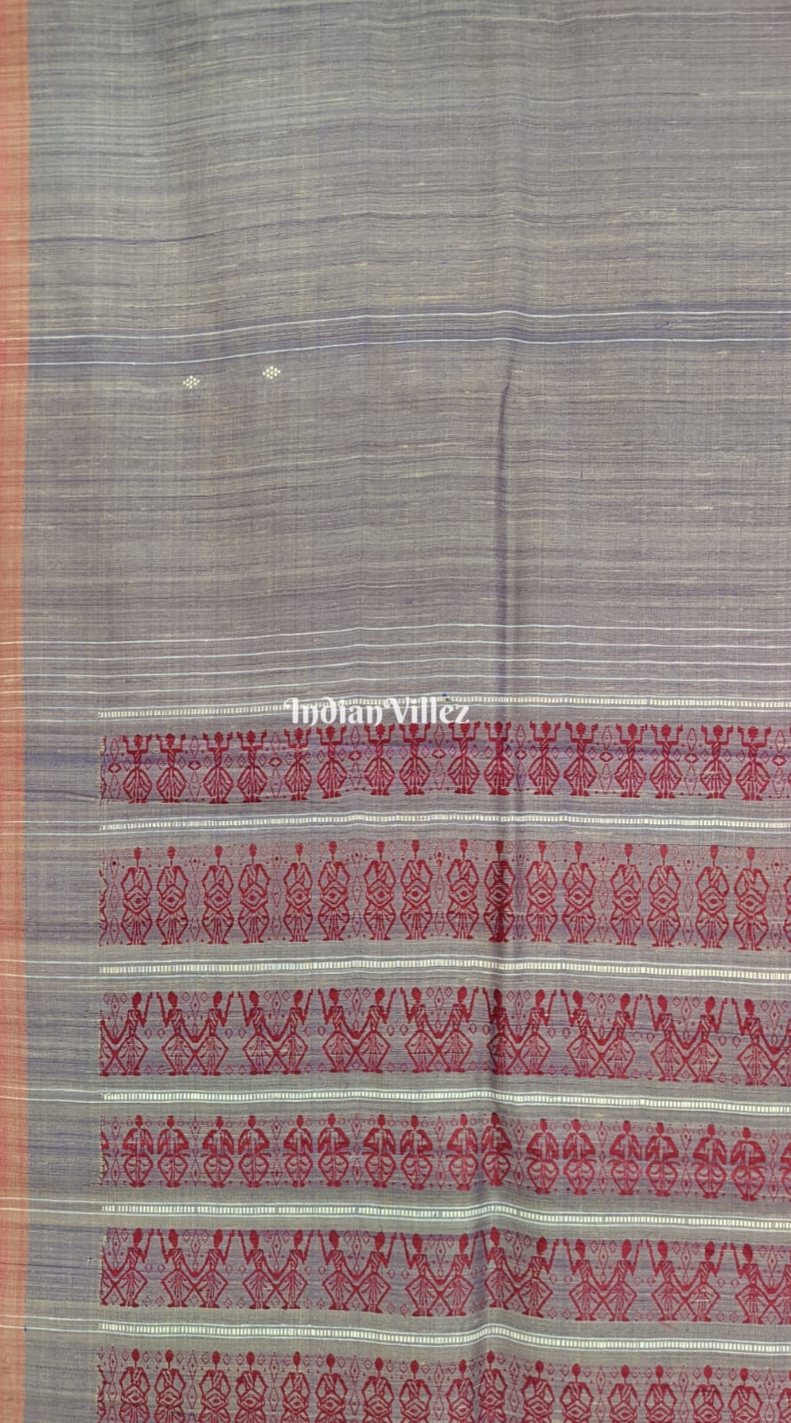 Ash Grey Narthaki Dance Theme Gopalpur Tussar Silk Saree