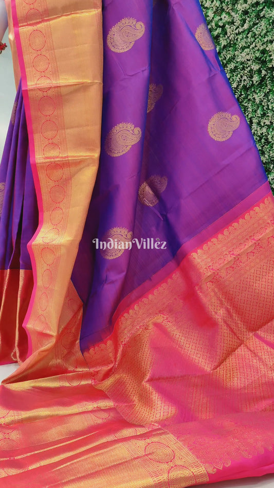 Purple Dual Tone Kanjivaram Silk Saree