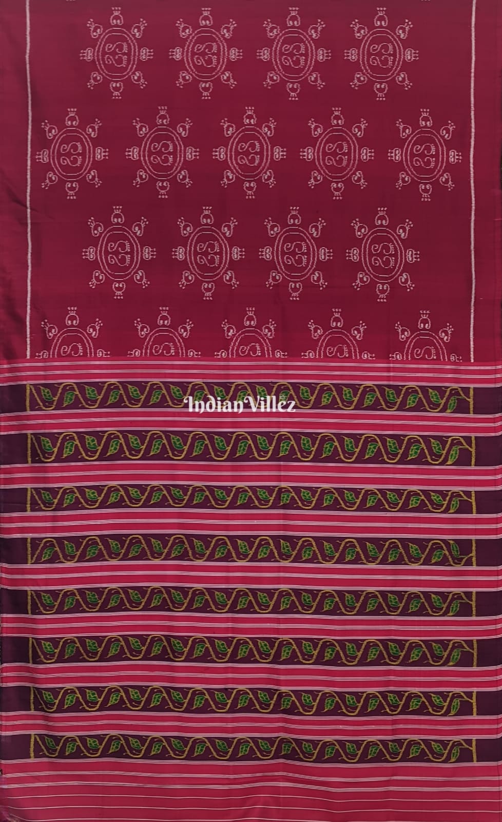 Maroon Laxmi Feet Odisha Ikat Contemporary Silk Saree