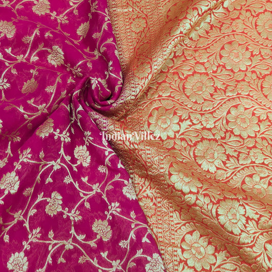 Rani Rangkaat Banarasi Khaddi Georgette Saree