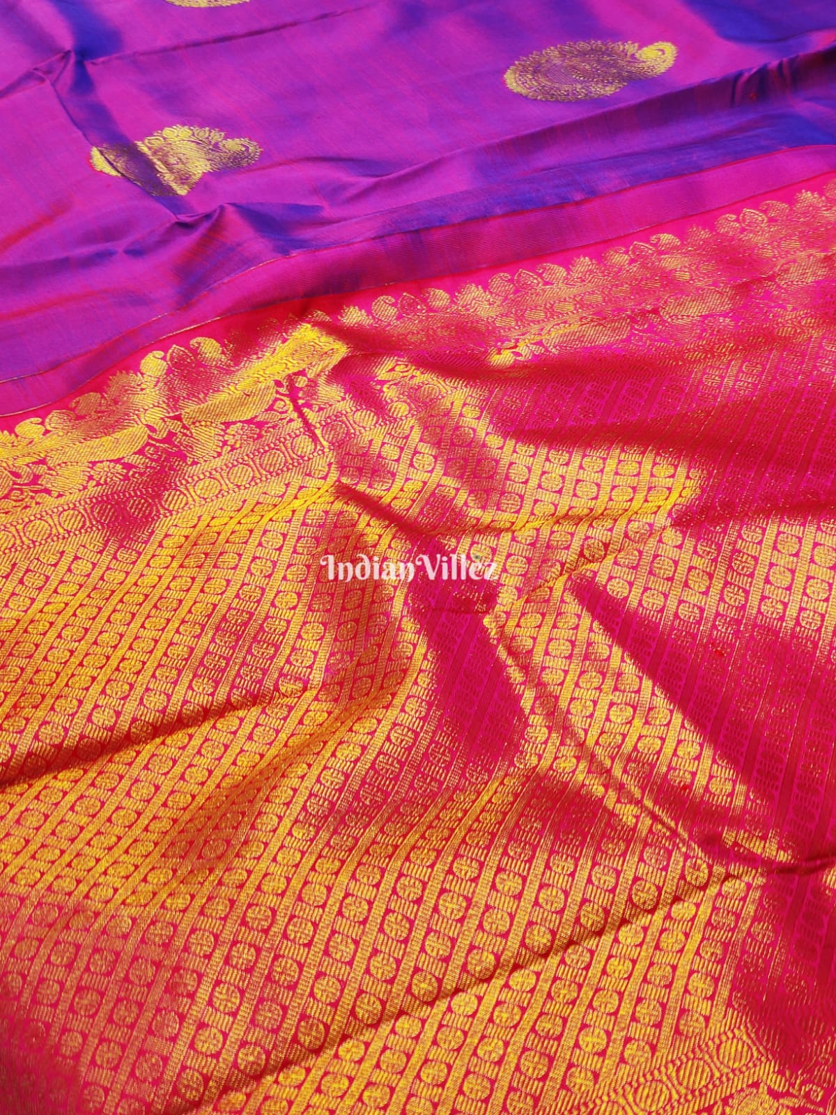 Purple Dual Tone Kanchipuram Silk Saree