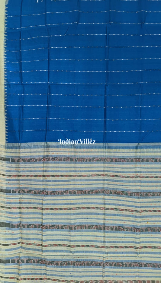 Royal Blue Odisha Handloom Sambalpuri Silk Saree