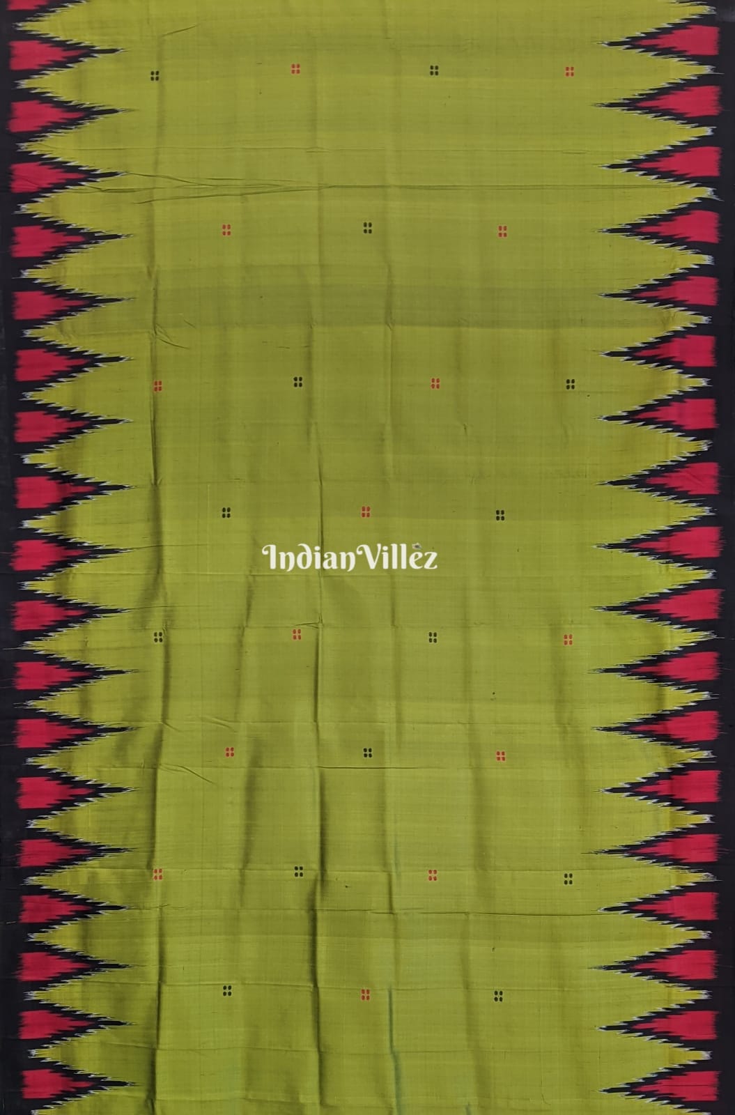 Olive Green Odisha Handloom Khandua Silk Saree