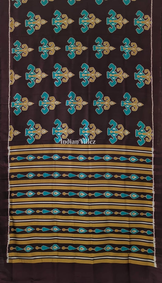 Chocolate Brown Odisha Ikat Contemporary Silk Saree