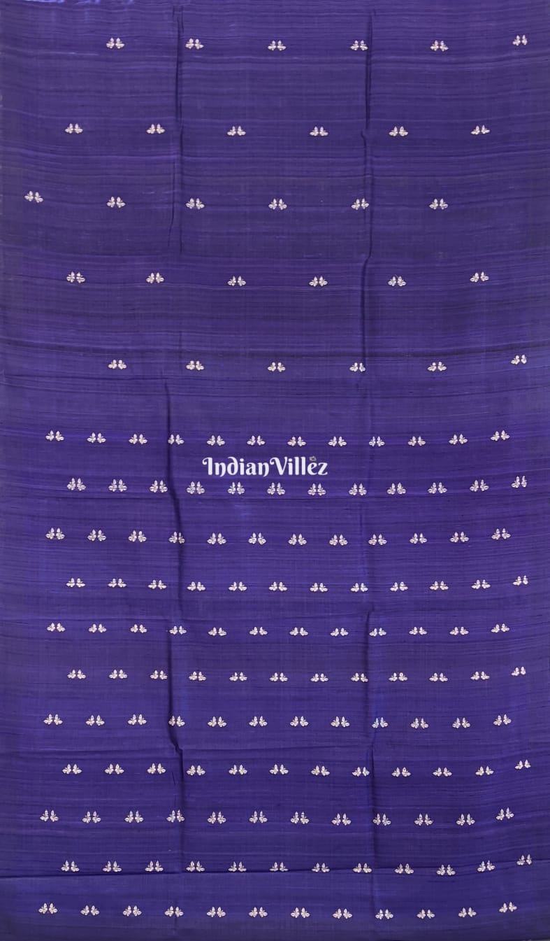 Violet Butterfly Design Gopalpur Tussar Silk Saree