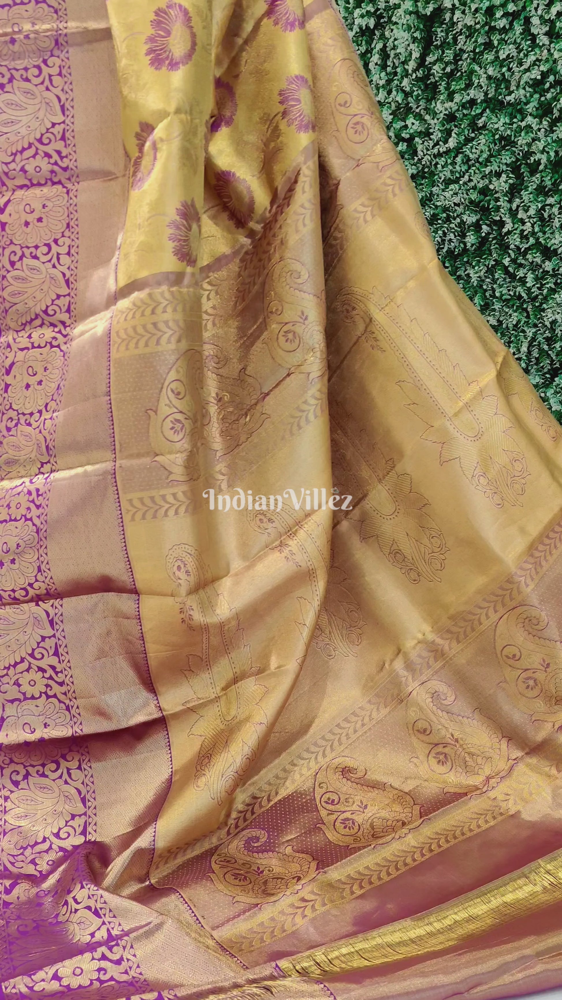 Gold Kanchipuram Tissue Silk Saree